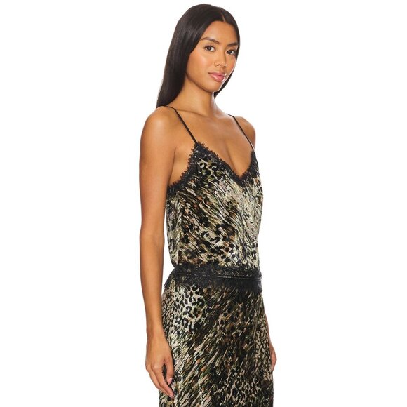 Le Superbe Velvet Underground Cami Velvet Leopard Womens Size 10 - Picture 3 of 9